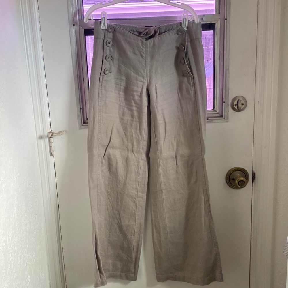 NWOT Anthropologie Fei Linen Sailor style trousers